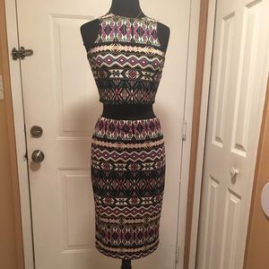Snap 2 piece pencil skirt and crop top size L